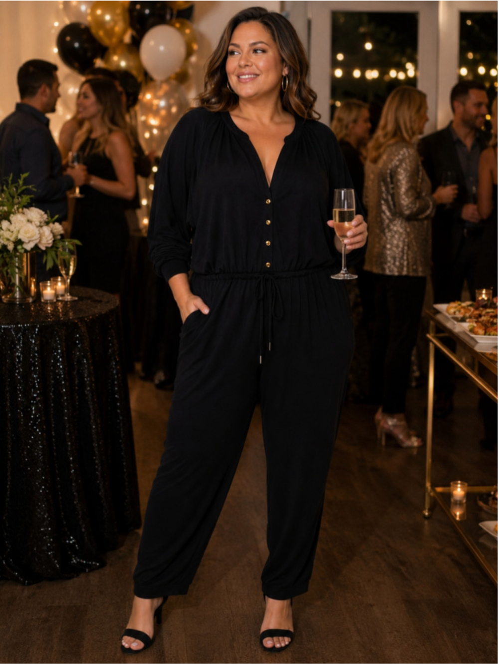 Michael Michael Kors Black Jumpsuit Women's Plus Size 2X